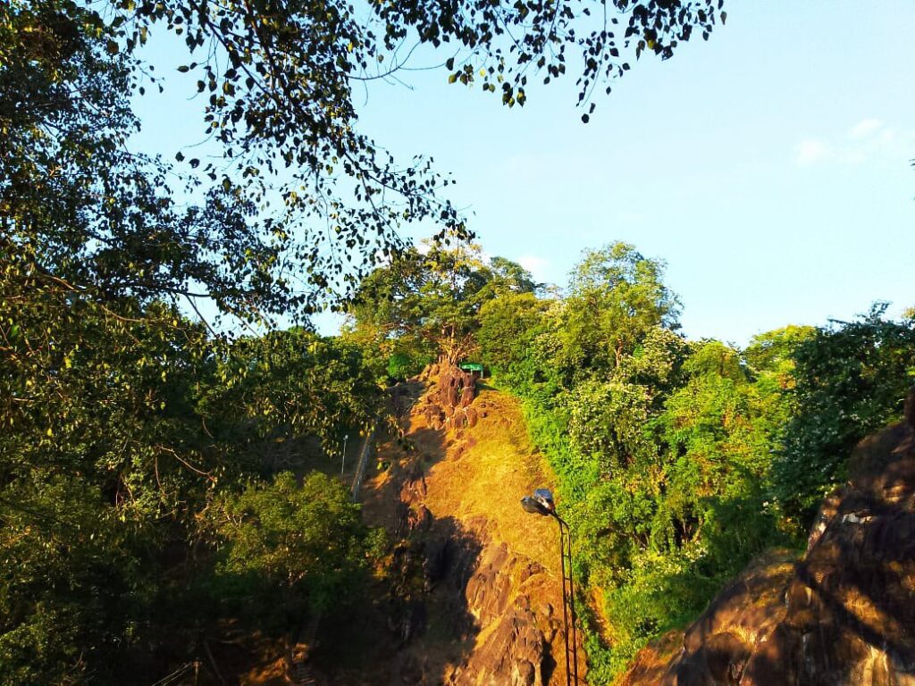 hill view at Unakoti rock carvings
