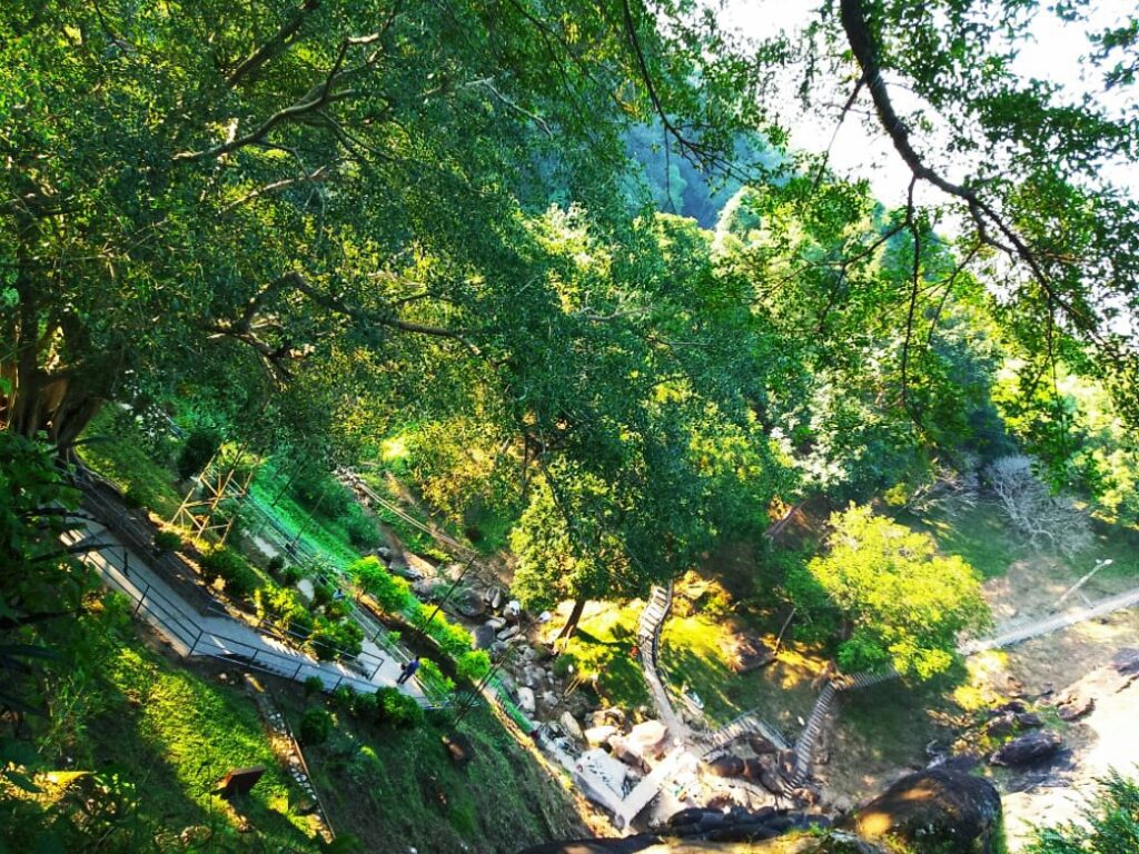 images of site from hill top at Unakoti rock carvings